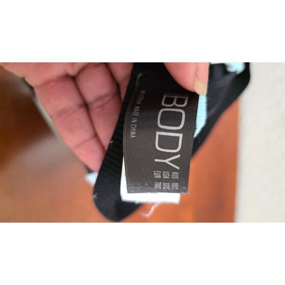 Women's Sports Bra Racerback Light Blue & Black Size 32C Keep It Real - Picture 5 of 5